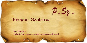 Proper Szabina névjegykártya
